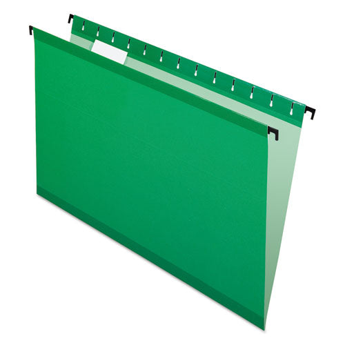 SureHook Hanging Folders, Legal Size, 1/5-Cut Tabs, Bright Green, 20/Box-(PFX615315BGR)