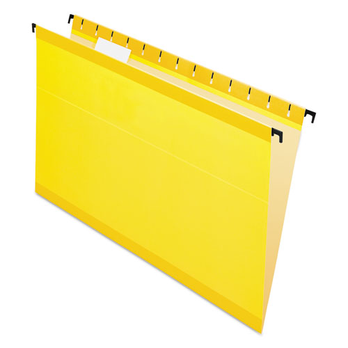 SureHook Hanging Folders, Legal Size, 1/5-Cut Tabs, Yellow, 20/Box-(PFX615315YEL)