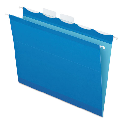 Ready-Tab Colored Reinforced Hanging Folders, Letter Size, 1/5-Cut Tabs, Blue, 25/Box-(PFX42622)