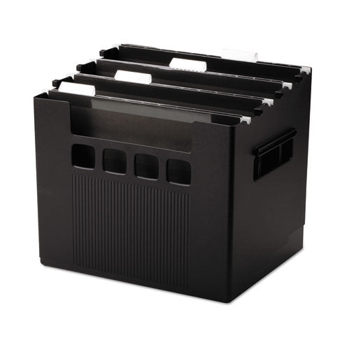 Portable Desktop File With Hanging Folders, Letter Size, 10" Long, Black-(PFX43013)