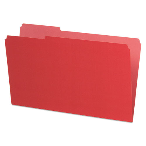 Interior File Folders, 1/3-Cut Tabs: Assorted, Legal Size, Red, 100/Box-(PFX435013RED)