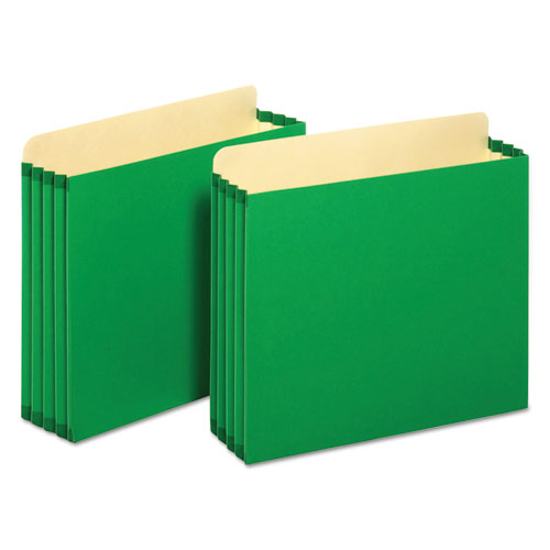 File Cabinet Pockets, 3.5" Expansion, Letter Size, Green, 10/Box-(PFXFC1524PGRE)