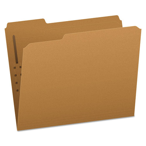 Kraft Fastener Folders, 1/3-Cut Tabs, 1 Fastener, Letter Size, Kraft Exterior, 50/Box-(PFXFK211)