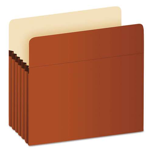 Pocket File, 5.25" Expansion, Letter Size, Red Fiber-(PFXS34G)