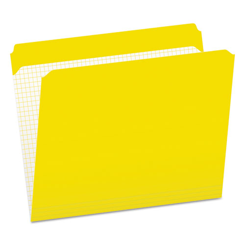 Double-Ply Reinforced Top Tab Colored File Folders, Straight Tabs, Letter Size, 0.75" Expansion, Yellow, 100/Box-(PFXR152YEL)