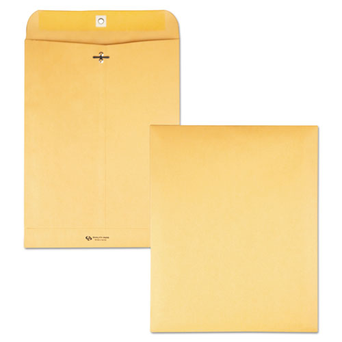 Clasp Envelope, 28 lb Bond Weight Kraft, #93, Square Flap, Clasp/Gummed Closure, 9.5 x 12.5, Brown Kraft, 100/Box-(QUA37893)