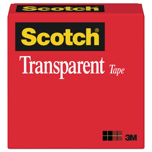 Transparent Tape, 1" Core, 0.5" x 36 yds, Transparent-(MMM600121296)