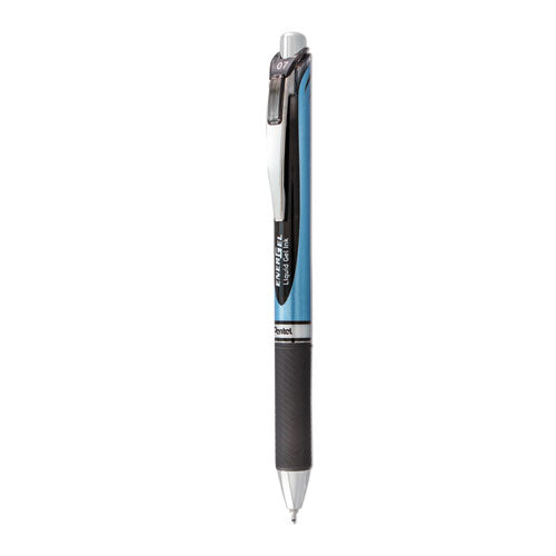 EnerGel RTX Gel Pen, Retractable, Medium 0.7 mm Needle Tip, Black Ink, Black/Gray Barrel-(PENBLN77A)