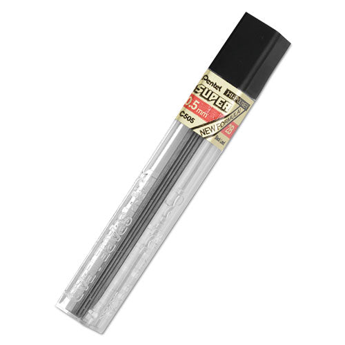 Super Hi-Polymer Lead Refills, 0.5 mm, 2B, Black, 12/Tube-(PENC5052B)