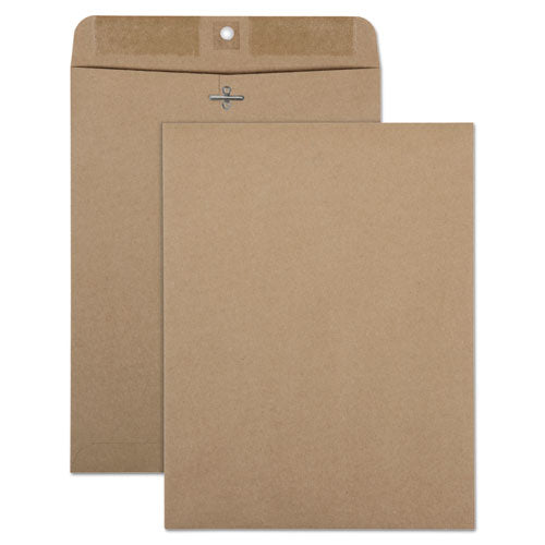 Recycled Brown Kraft Clasp Envelope, #90, Square Flap, Clasp/Gummed Closure, 9 x 12, Brown Kraft, 100/Box-(QUA38711)