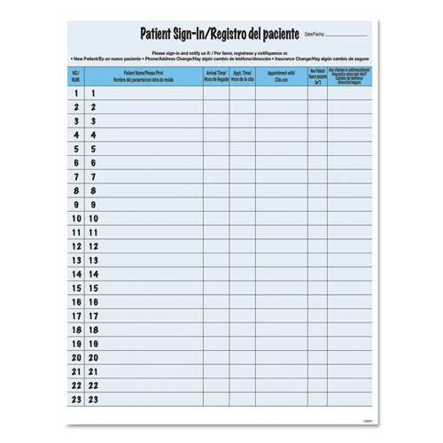 HIPAA Labels, Patient Sign-In, 8.5 x 11, Blue, 23/Sheet, 125 Sheets/Pack-(TAB14541)