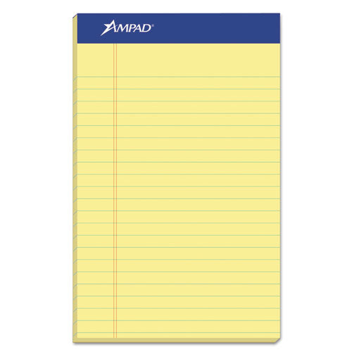 Perforated Writing Pads, Narrow Rule, 50 Canary-Yellow 5 x 8 Sheets, Dozen-(TOP20204)