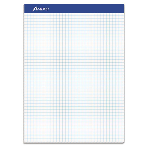 Quad Double Sheet Pad, Quadrille Rule (4 sq/in), 100 White 8.5 x 11.75 Sheets-(TOP20210)