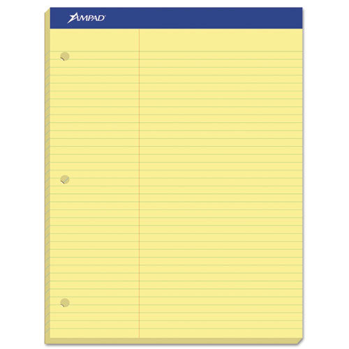 Double Sheet Pads, Pitman Rule Variation (Offset Dividing Line - 3" Left), 100 Canary-Yellow 8.5 x 11.75 Sheets-(TOP20245)