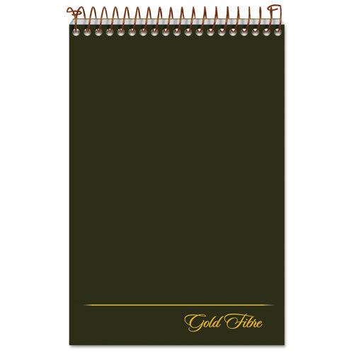 Gold Fibre Steno Pads, Gregg Rule, Designer Green/Gold Cover, 100 White 6 x 9 Sheets-(TOP20806)