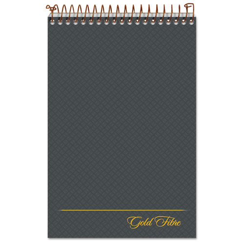 Gold Fibre Steno Pads, Gregg Rule, Designer Diamond Pattern Gray/Gold Cover, 100 White 6 x 9 Sheets-(TOP20808)