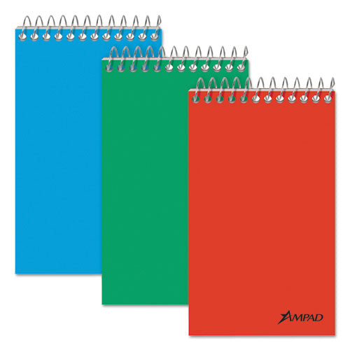 Memo Pads, Narrow Rule, Assorted Cover Colors, 60 White 3 x 5 Sheets, 3/Pack-(TOP45093)