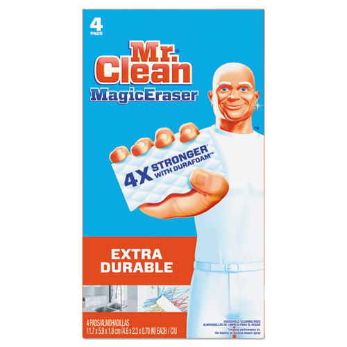 Magic Eraser Extra Durable, 4.6 x 2.4, 0.7" Thick, 4/Box-(PGC82038)