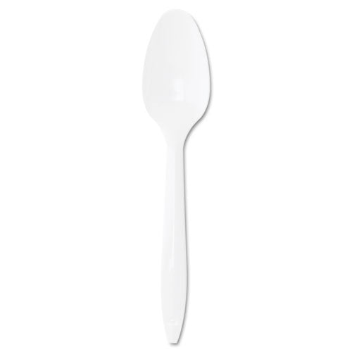 Style Setter Mediumweight Plastic Teaspoons, White, 1000/Carton-(DCCS6BW)