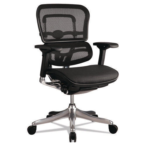 Ergohuman Elite Mid-Back Mesh Chair, Supports Up to 250 lb, 18.11" to 21.65" Seat Height, Black-(EUTME5ERGLTN15)