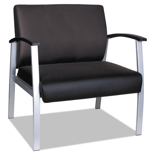 Alera metaLounge Series Bariatric Guest Chair, 30.51" x 26.96" x 33.46", Black Seat, Black Back, Silver Base-(ALEML2219)