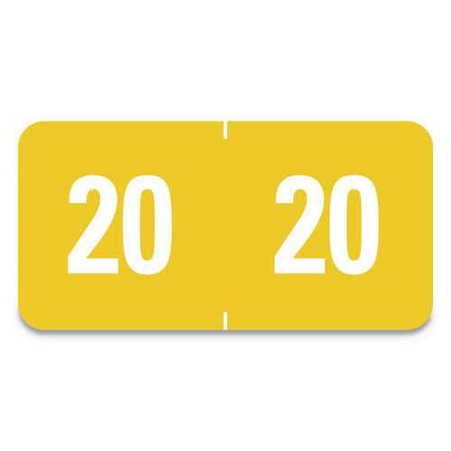 Yearly End Tab File Folder Labels, 20, 0.5 x 1, Yellow, 25/Sheet, 10 Sheets/Pack-(SMD67920)