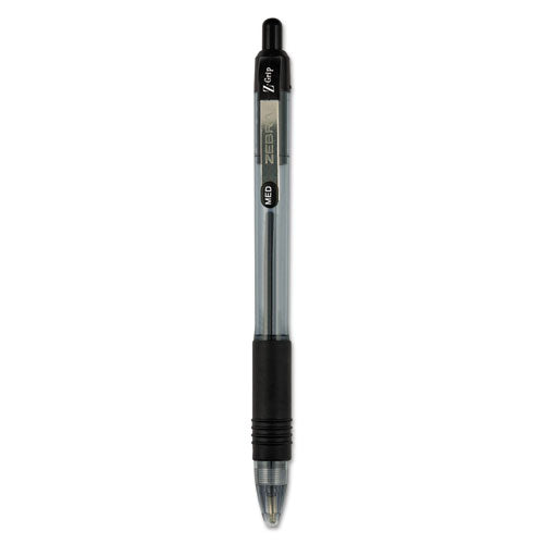 Z-Grip Ballpoint Pen, Retractable, Medium 1 mm, Black Ink, Clear Barrel, 24/Pack-(ZEB12221)