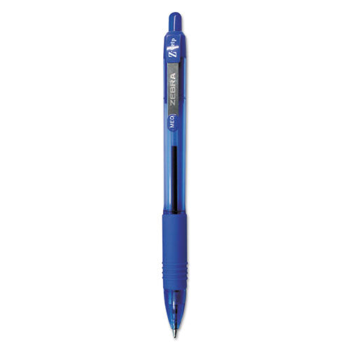 Z-Grip Ballpoint Pen, Retractable, Medium 1 mm, Blue Ink, Clear Barrel, 24/Pack-(ZEB12225)