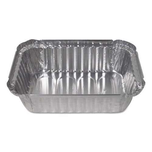 Aluminum Closeable Containers, 1.5 lb Deep Oblong, 7.06 x 5.13 x 1.93, Silver, 500/Carton-(DPK24530500)