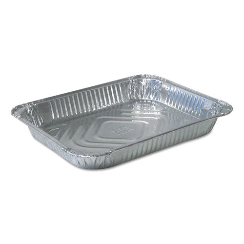 Aluminum Steam Table Pans, Half-Size Shallow79.5 oz., 1.69" Deep, 10.38 x 12.75, 100/Carton-(DPK4300100)