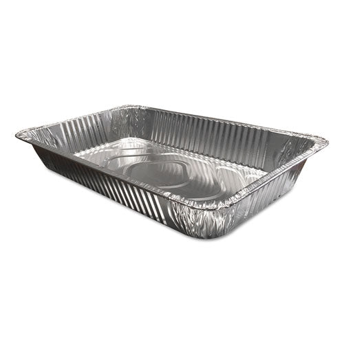 Aluminum Steam Table Pans, Full-Size Deep346 oz., 3.38" Deep, 12.81 x 20.75, 50/Carton-(DPKFS790070)