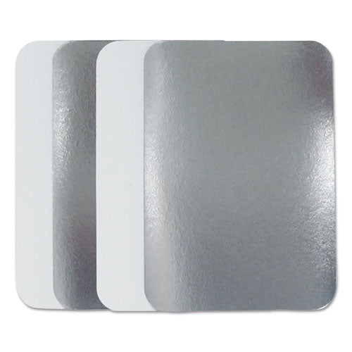 Flat Board Lids, For 2.25 lb Oblong Pans, Silver, Paper, 500 /Carton-(DPKL250500)