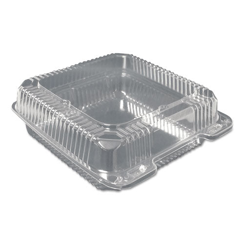 Plastic Clear Hinged Containers, 9 x 8.63 x 3, Clear, 200/Carton-(DPKPXT900)