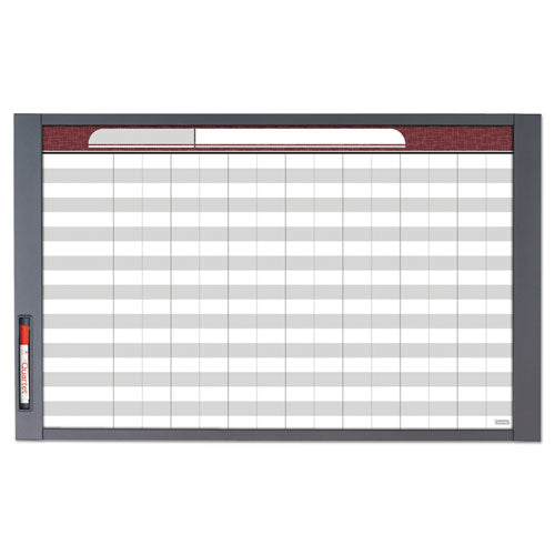 InView Custom Whiteboard, 48 x 36, White/Clear Surface, Graphite Fiberboard Frame-(QRT72981)