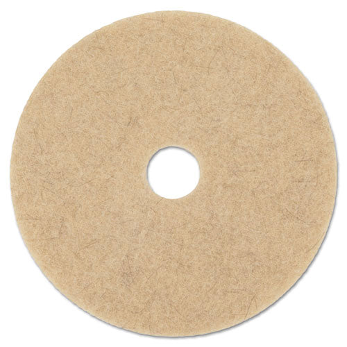 Natural Hog Hair Burnishing Floor Pads, 19" Diameter, Tan, 5/Carton-(BWK4019NHE)