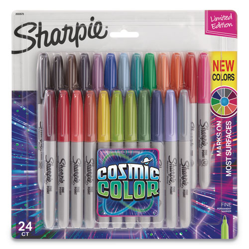 Cosmic Color Permanent Markers, Medium Bullet Tip, Assorted Cosmic Colors, 24/Pack-(SAN2033573)