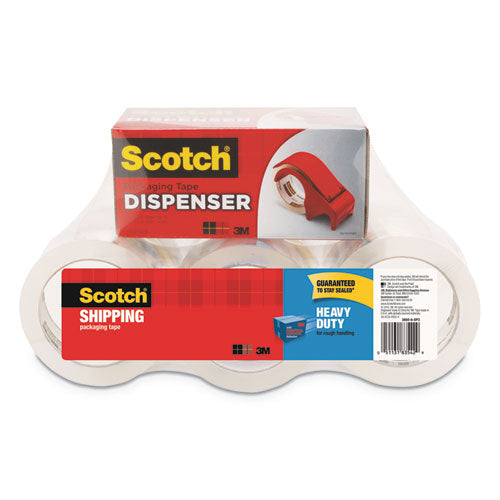 3850 Heavy-Duty Packaging Tape with DP300 Dispenser, 3" Core, 1.88" x 54.6 yds, Clear, 6/Pack-(MMM38506DP3)
