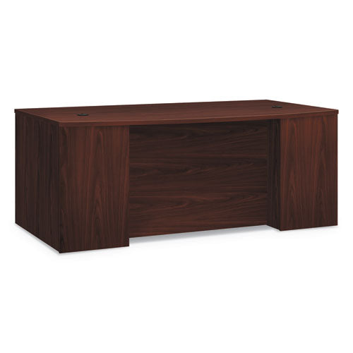 Foundation Breakfront Desk Shell Bow Front, 72" x 42" x 29", Mahogany-(HONLM7242BFN)