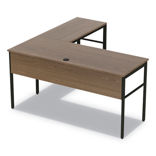 Urban Series L- Shaped Desk, 59" x 59" x 29.5", Natural Walnut-(LITUR602NW)