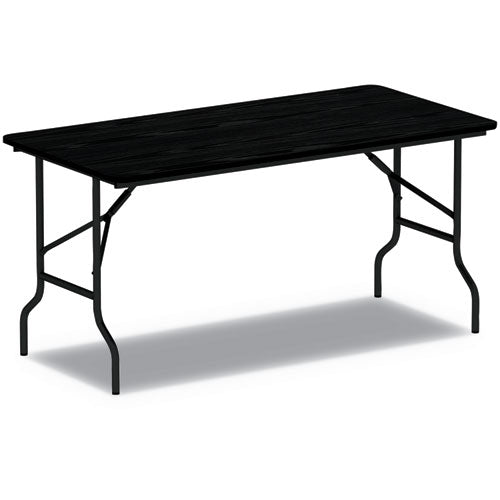 Wood Folding Table, Rectangular, 59.88w x 29.88d x 29.13h, Black-(ALEFT726030BK)