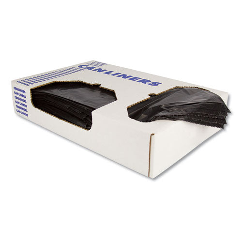 Linear Low-Density Can Liners, 10 gal, 0.55 mil, 24 x 23, Black, 500/Carton-(HERH4823HK)