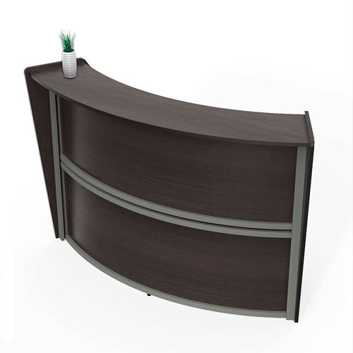 Reception Desk, 72" x 32" x 46", Mocha, Ships in 1-3 Business Days-(LITRC290MOC)