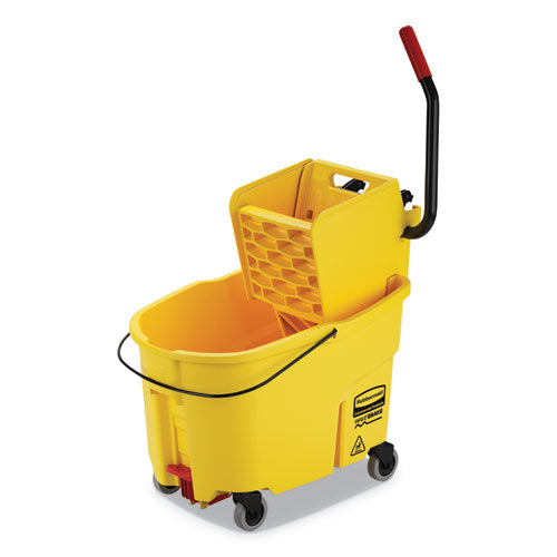 WaveBrake 2.0 Bucket/Wringer Combos, Side-Press, 44 qt, Plastic, Yellow-(RCPFG618688YEL)