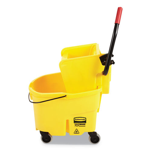 WaveBrake 2.0 Bucket/Wringer Combos, Side-Press, 26 qt, Plastic, Yellow-(RCPFG748000YEL)