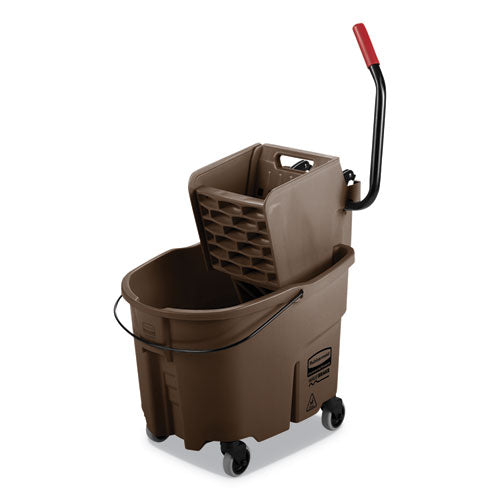 WaveBrake 2.0 Bucket/Wringer Combos, Side-Press, 35 qt, Plastic, Brown-(RCPFG758088BRN)