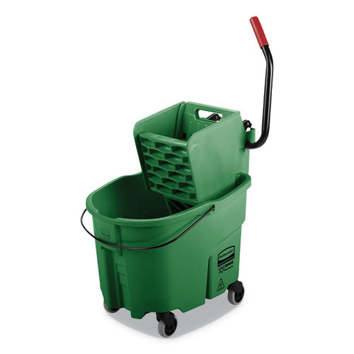 WaveBrake 2.0 Bucket/Wringer Combos, Side-Press, 35 qt, Plastic, Green-(RCPFG758888GRN)