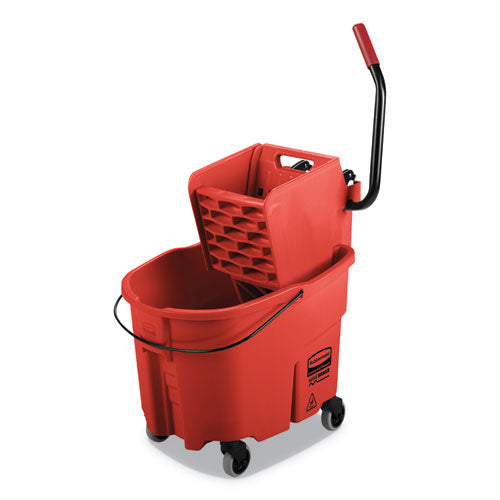 WaveBrake 2.0 Bucket/Wringer Combos, Side-Press, 35 qt, Plastic, Red-(RCPFG758888RED)