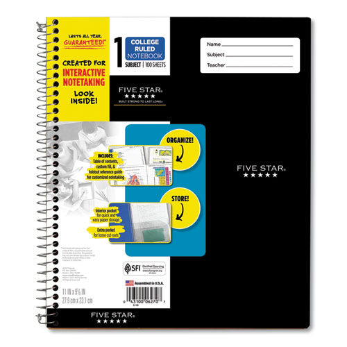 Interactive Notebook, 1-Subject, Medium/College Rule, Green Cover, (100) 11 x 8.5 Sheets-(MEA06270)