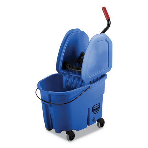 WaveBrake 2.0 Bucket/Wringer Combos, Down-Press, 35 qt, Plastic, Blue-(RCPFG757888BLUE)