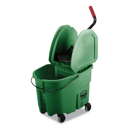 WaveBrake 2.0 Bucket/Wringer Combos, Down-Press, 35 qt, Plastic, Green-(RCPFG757888GRN)